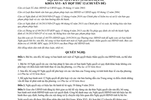 Nghị quyết 146/NQ-HĐND 2014 bãi bỏ sửa đổi bổ sung ban hành mới Nghị quyết Hội đồng nhân dân Hà Giang