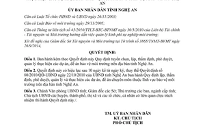 Quyết định 66/2014/QĐ-UBND thẩm định phê duyệt quản lý đề án bảo vệ môi trường Nghệ An