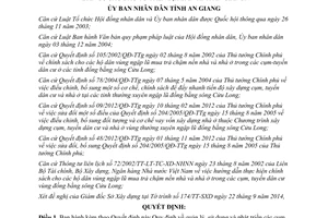 Quyết định 35/2014/QĐ-UBND quản lý sử dụng phát triển cụm tuyến dân cư nhà ở vượt lũ An Giang