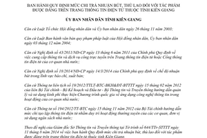 Quyết định 32/2014/QĐ-UBND chi trả nhuận bút thù lao tác phẩm đăng trang thông tin điện tử Kiên Giang