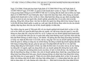 Chỉ thị 25/CT-UBND năm 2014 tăng cường quản lý doanh nghiệp kinh doanh dịch vụ bảo vệ Bình Dương