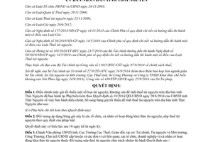 Quyết định 44/2014/QĐ-UBND giá tối thiểu tài nguyên khoáng sản tính thuế tài nguyên Thái Nguyên