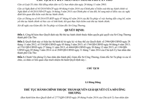 Quyết định 2775/QĐ-UBND 2014 công bố thủ tục hành chính Sở Công Thương Cần Thơ