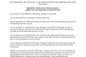 Nghị quyết 143/2014/NQ-HĐND mức thu quản lý sử dụng lệ phí hộ tịch Hà Giang