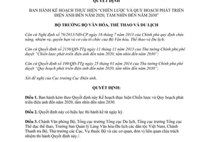 Quyết định 3181/QĐ-BVHTTDL 2014 Chiến lược Quy hoạch phát triển điện ảnh đến 2020 tầm nhìn 2030