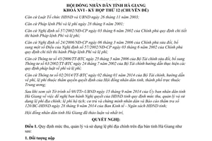 Nghị quyết 142/2014/NQ-HĐND mức thu quản lý sử dụng lệ phí địa chính tỉnh Hà Giang