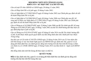 Nghị quyết 145/2014/NQ-HĐND quản lý phí thẩm định báo cáo đánh giá tác động môi trường Hà Giang