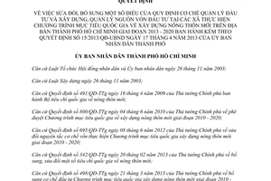 Quyết định 30/2014/QĐ-UBND sửa đổi quản lý vốn xây dựng nông thôn mới Hồ Chí Minh 2013-2020