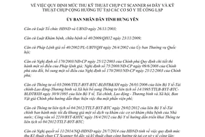 Quyết định 08/2014/QĐ-UBND mức thu Kỹ thuật chụp CT Scanner 64 dãy chụp cộng hưởng Hưng Yên