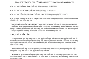 Kế hoạch 2062/KH-TTCP 2014 phối hợp tổ chức tiếp công dân phục vụ Đại hội Đảng khóa XII