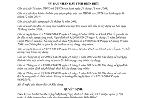Quyết định 23/2014/QĐ-UBND phân cấp trách nhiệm quản lý chất lượng công trình xây dựng Điện Biên