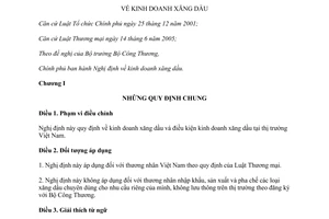 Nghị định 83/2014/NĐ-CP kinh doanh xăng dầu