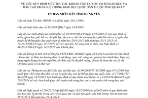 Quyết định 09/2014/QĐ-UBND mức thu tại cơ sở giáo dục đào tạo hệ thống giáo dục quốc dân Hưng Yên