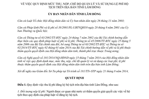 Quyết định 34/2014/QĐ-UBND mức thu nộp quản lý sử dụng lệ phí hộ tịch Lâm Đồng