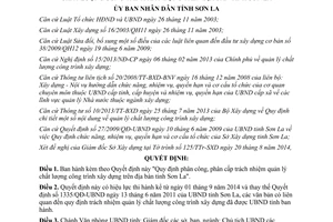 Quyết định 2317/QĐ-UBND 2014 phân cấp trách nhiệm quản lý chất lượng công trình xây dựng Sơn La