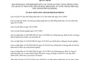Quyết định 1906/2014/QĐ-UBND quản lý nhà nước đầu tư trực tiếp nước ngoài FDI Hải Phòng