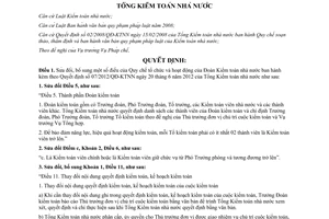 Quyết định 05/2014/QĐ-KTNN sửa đổi Quy chế tổ chức hoạt động Đoàn Kiểm toán nhà nước 07/2012/QĐ-KTNN