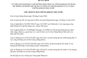 Quyết định 658/QĐ-UBCK 2014 Quy chế hướng dẫn sử dụng hệ thống cơ sở dữ liệu quản lý công ty chứng khoán