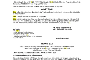 Quyết định 442a/QĐ-TCTS-KTBVNL 2014 tàu thuyền tránh trú và neo đậu khi có bão áp thấp nhiệt đới