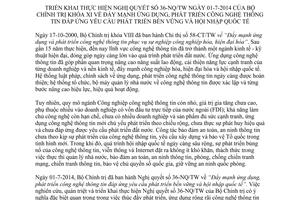 Hướng dẫn 131-HD/BTGTW 2014 thực hiện Nghị quyết 36-NQ/TW về ứng dụng công nghệ thông tin