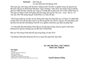 Công văn 6941/VPCP-V.I 2014 xử lý tình trạng xuất lậu than ở Quảng Ninh