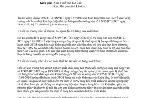 Công văn 12795/BTC-TCHQ năm 2014 hoàn thuế khi thực hiện thủ tục hải quan