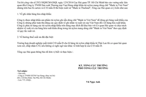 Công văn 11171/TCHQ-GSQL năm 2014 ghi nhãn hàng hóa nhập khẩu