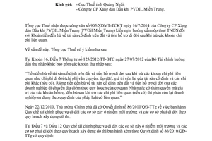 Công văn 3980/TCT-DNL năm 2014 thuế thu nhập doanh nghiệp đền bù tài sản cố định trên đất hỗ trợ di dời