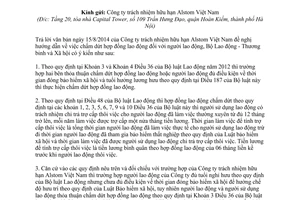 Công văn 3432/LĐTBXH-LĐTL năm 2014 chấm dứt hợp đồng lao động