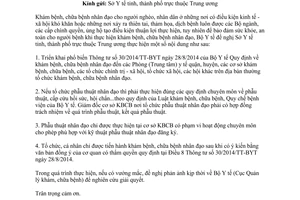 Công văn 6524/BYT-KCB 2014 thực hiện khám bệnh chữa bệnh nhân đạo