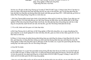 Công văn 7306/VPCP-KTTH năm 2014 liên kết sản xuất tiêu thụ thóc gạo