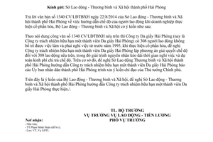 Công văn 3483/LĐTBXH-LĐTL năm 2014 chế độ người lao động khi doanh ngiệp cổ phần hóa