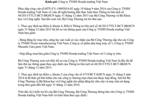 Công văn 9279/BCT-KHCN năm 2014 thực hiện 44/2013/TTLT-BCT-BKHCN quản lý chất lượng thép