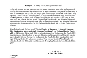 Công văn 4892/UBND-CCHC năm 2014 thống kê danh mục thời gian thực hiện thủ tục hành chính Hồ Chí Minh