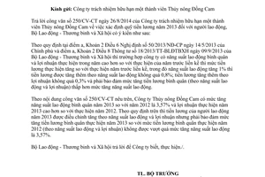 Công văn 3510/LĐTBXH-LĐTL năm 2014 xác định quỹ tiền lương năm 2013 người lao động