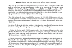 Công văn 7625/BNN-BVTV năm 2014 lưu chứa thuốc bảo vệ thực vật giả nhập lậu ngoài Danh mục