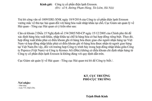 Công văn 1278/GSQL-GQ2 năm 2014 thủ tục xuất nhập khẩu tại chỗ