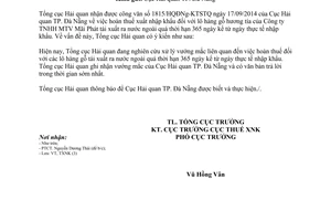 Công văn 11728/TCHQ-TXNK năm 2014 hoàn thuế xuất nhập khẩu lô hàng gỗ hương tía tái xuất quá thời hạn