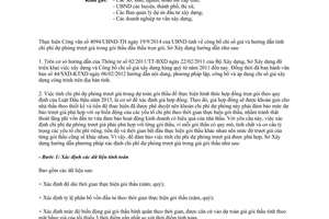 Công văn 1221/SXD-KTXD năm 2014 chi phí dự phòng trượt giá gói thầu xây dựng Hà Tĩnh