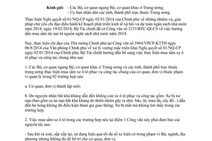 Công văn 12274/BTC-QLCS 2014 hướng dẫn bổ sung việc mua sắm xe ô tô theo 01/NQ-CP Bộ Tài chính