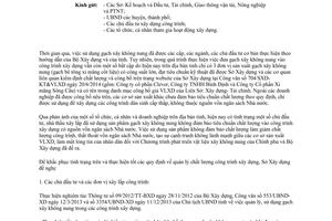 Công văn 1082/SXD-KT&VLXD 2014 quản lý chất lượng gạch xây không nung trong công trình xây dựng Bắc Giang