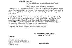 Công văn 6857/VPCP-KTTH 2014 thực hiện 206/2013/NĐ-CP quản lý nợ doanh nghiệp Nhà nước