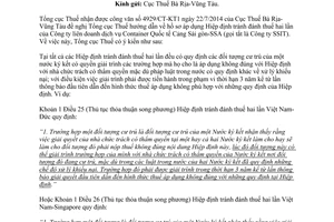 Công văn 3867/TCT-HTQT 2014 thủ tục áp dụng Hiệp định tránh đánh thuế hai lần Tổng cục Thuế