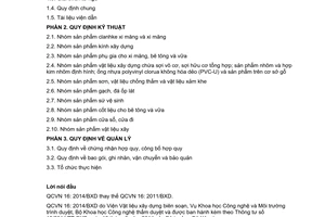 Quy chuẩn kỹ thuật quốc gia QCVN 16:2014/BXD về Sản phẩm, hàng hóa vật liệu xây 
dựng