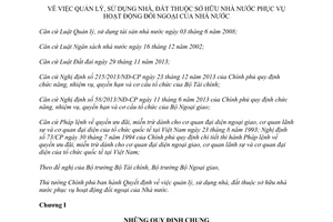 Quyết định 56/2014/QĐ-TTg quản lý sử dụng nhà đất sở hữu nhà nước phục vụ đối ngoại