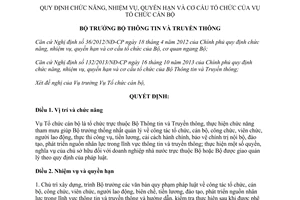 Quyết định 1441/QĐ-BTTTT 2014 nhiệm vụ quyền hạn cơ cấu tổ chức Vụ Tổ chức cán bộ