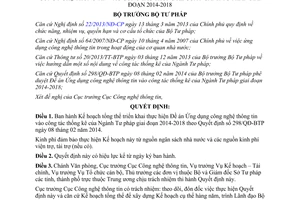 Quyết định 2667/QĐ-BTP 2014 Ứng dụng công nghệ thông tin Ngành Tư pháp 2014 2018