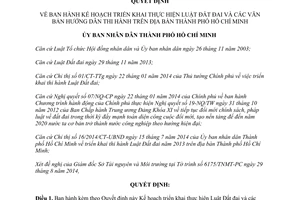 Quyết định 4963/QĐ-UBND 2014 Kế hoạch thực hiện Luật Đất đai văn bản hướng dẫn thi hành Hồ Chí Minh