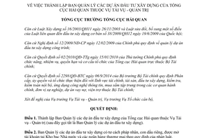 Quyết định 2958/QĐ-TCHQ 2014 thành lập Ban Quản lý dự án đầu tư xây dựng