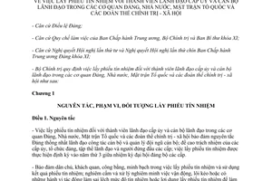 Quy định 262-QĐ/TW 2014 lấy phiếu tín nhiệm cán bộ lãnh đạo Đảng Nhà nước Mặt trận Tổ quốc